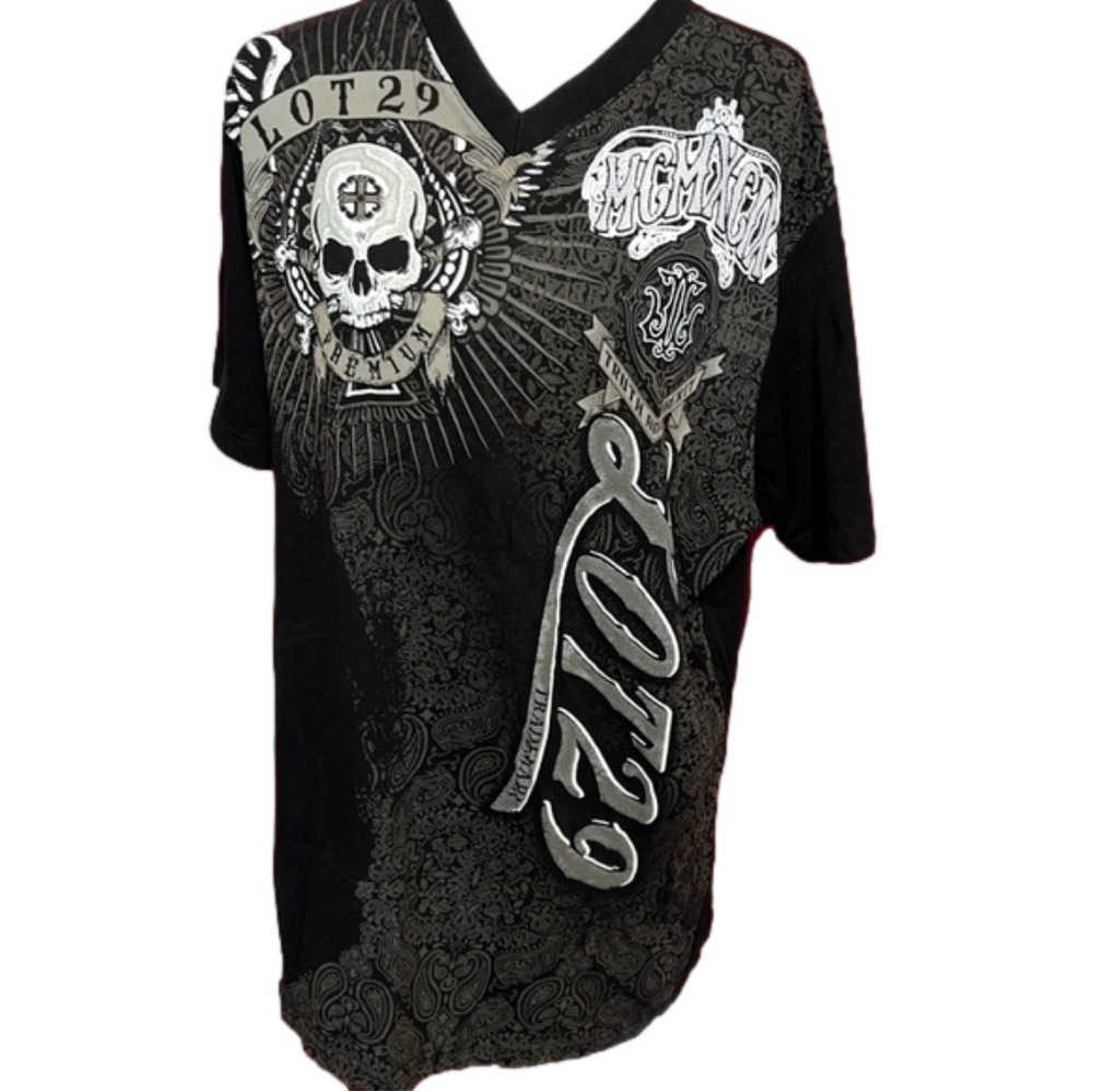 Lot 29 Skull Truth and Liberty Cotton Shirt 2XL